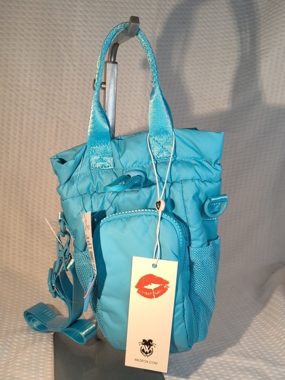Wildfox HBWF-224-0052-56 Light Blue Quilted Mini Tote Cup Holder